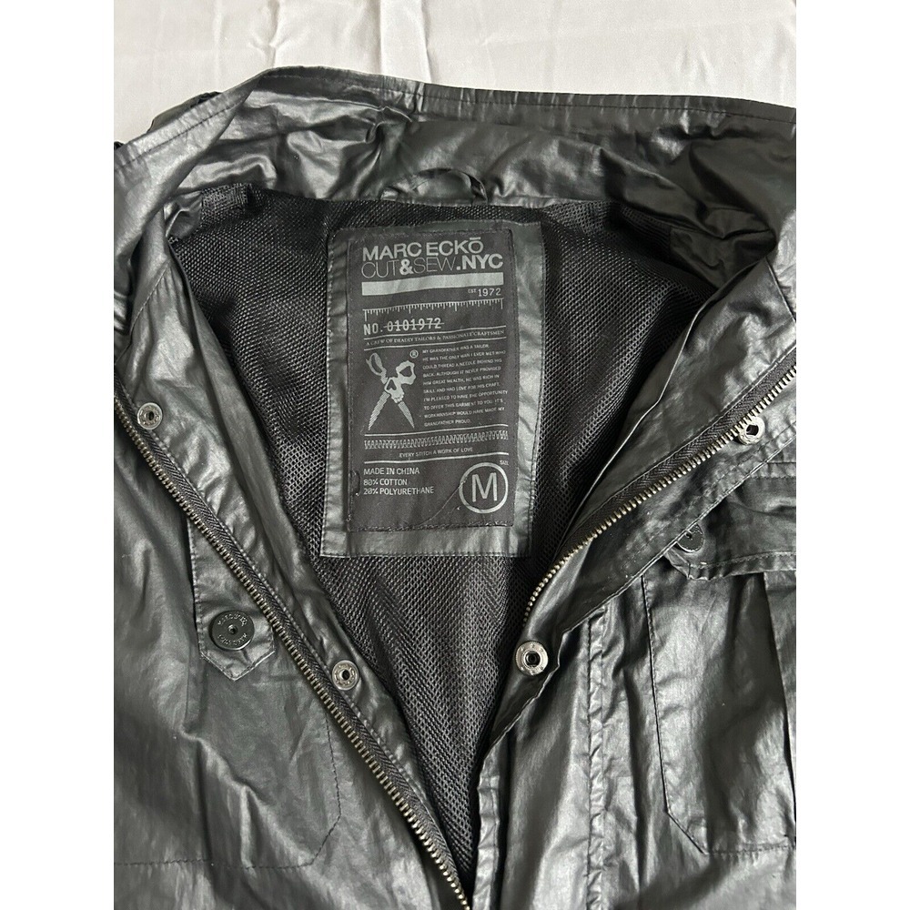 Marc Ecko mens Y2K vintage Cut Sew Lightweight Zip Up Black Jacket size Medium